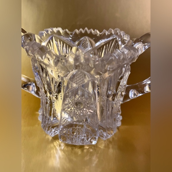 Imperial Glass Company Nucut #212 creamer and open sugar bowl set Diamond & Star - Picture 8 of 10